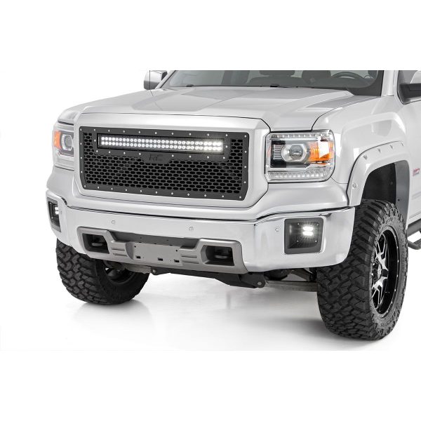 Mesh Grille - 30" Dual Row LED - Black - GMC Sierra 1500 (14-15)