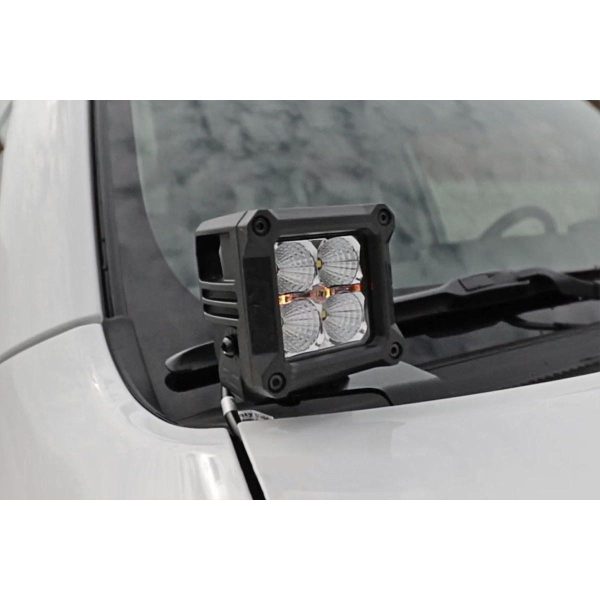 LED Light Kit - Ditch Mount - 2" Black Pair - Amber DRL - Toyota 4Runner (10-23)