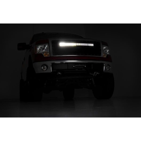 Rough Country Mesh Grille - 30 in Dual Row LED - Black - Ford F-150 2WD 4WD (09-14)