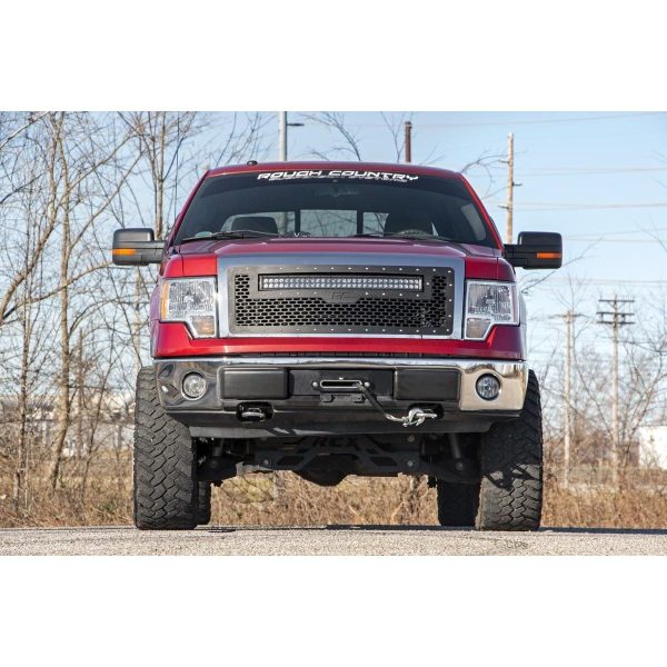 Rough Country Mesh Grille - 30 in Dual Row LED - Black - Ford F-150 2WD 4WD (09-14)