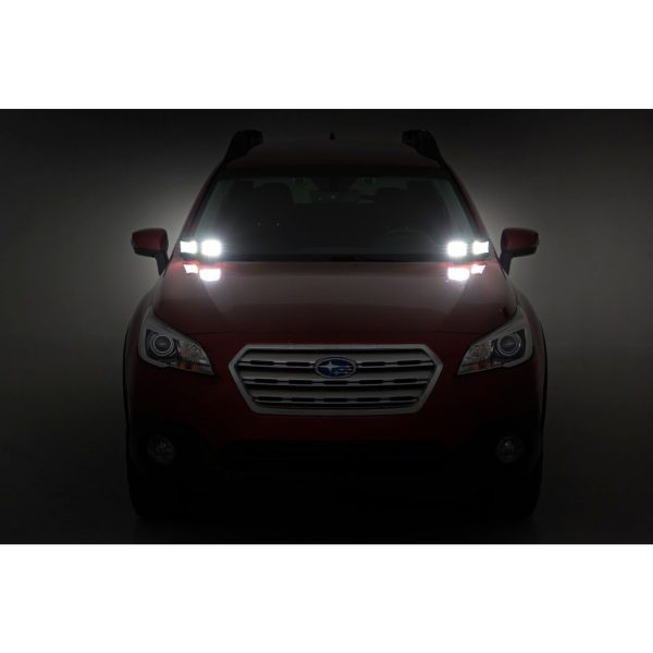 Rough Country LED Light - Ditch Mount - Dual 2 in Black Pairs - Flood - Subaru Outback (15-19)