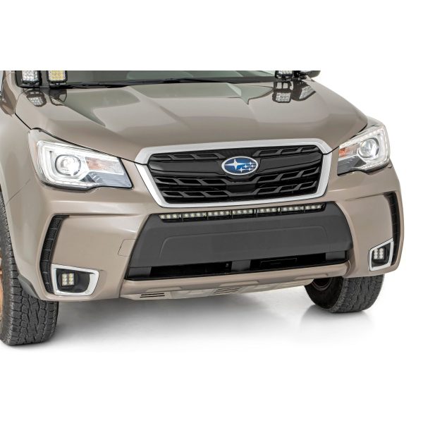 Rough Country LED Light - Bumper Mount - 30 in Black Single Row - White DRL - Subaru Forester (14-18)