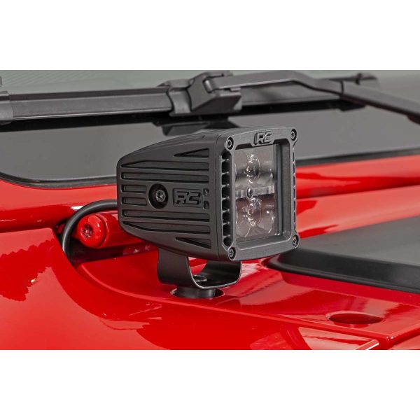 Jeep 2-inch LED Cube Easy-Mount Kit - Black Series w Amber DRL (18-21 Wrangler JL  20-21 Gladiator)