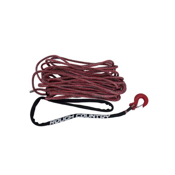 Rough Country Synthetic Rope - 3 8 Inch - 85 Ft - Red Gray