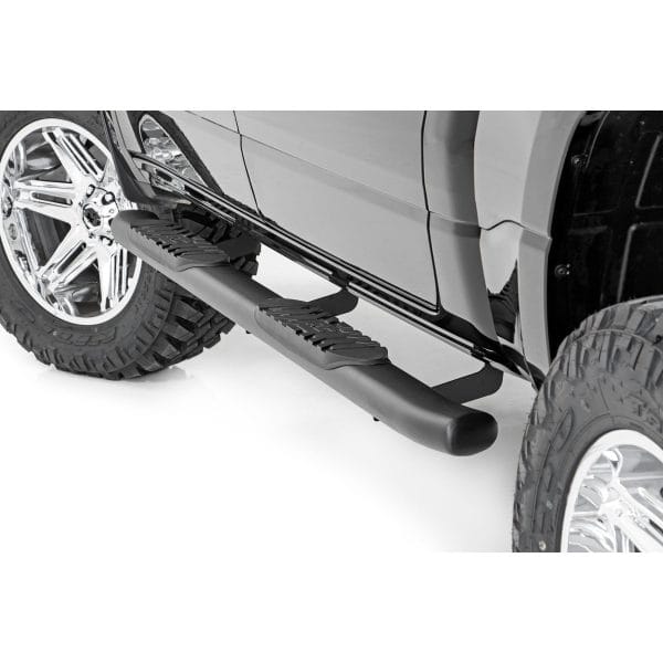 Rough Country Oval Nerf Step - Crew Cab - Black - Ram 1500 (19-23) 1500 TRX (21-23)