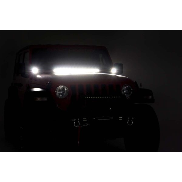 Jeep 2-inch LED Cube Easy-Mount Kit - Black Series w Amber DRL (18-21 Wrangler JL  20-21 Gladiator)