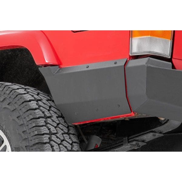 Rough Country Quarter Panel Armor - Rear - Factory Flare - Jeep Cherokee XJ (97-01)