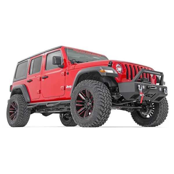 Rough Country Nerf Steps - Wheel to Wheel - 4 Door - Jeep Wrangler JL 4WD (18-23)