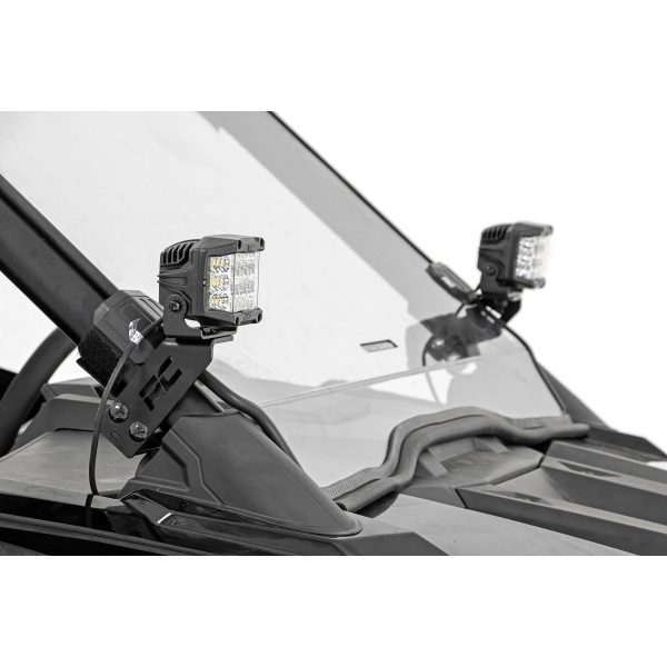 LED Light - A Pillar Mount - 2" Chrome Pair - Wide Angle - Polaris RZR PRO XP