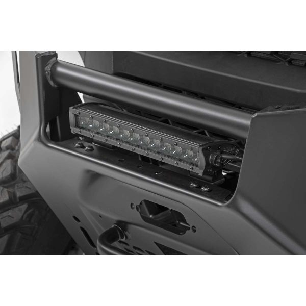 LED Light - Bumper Mount - 12" Black Single Row - White DRL - Polaris Ranger XP 1000 1000 Crew