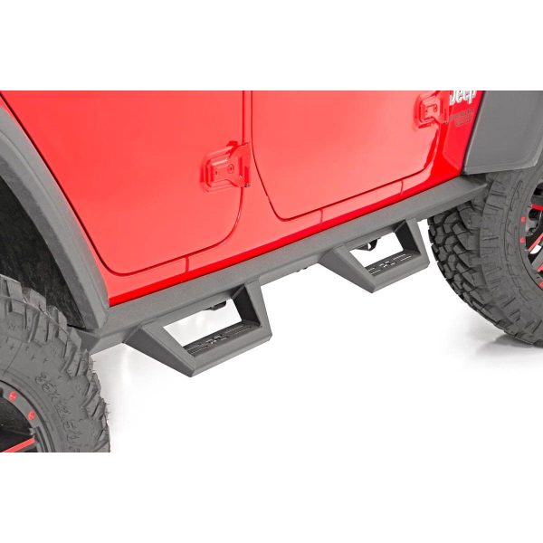 Rough Country Contoured Drop Steps - 4 Door - Jeep Wrangler 4xe (21-23) Wrangler JL (18-23)