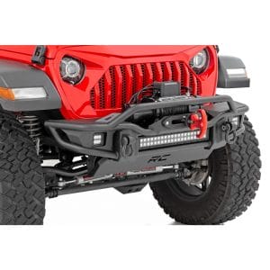 Rough Country Front Winch Bumper - Tubular - Skid Plate - Jeep Gladiator JT Wrangler JK & JL