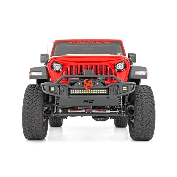 Rough Country Front Winch Bumper - Tubular - Skid Plate - Jeep Gladiator JT Wrangler JK & JL