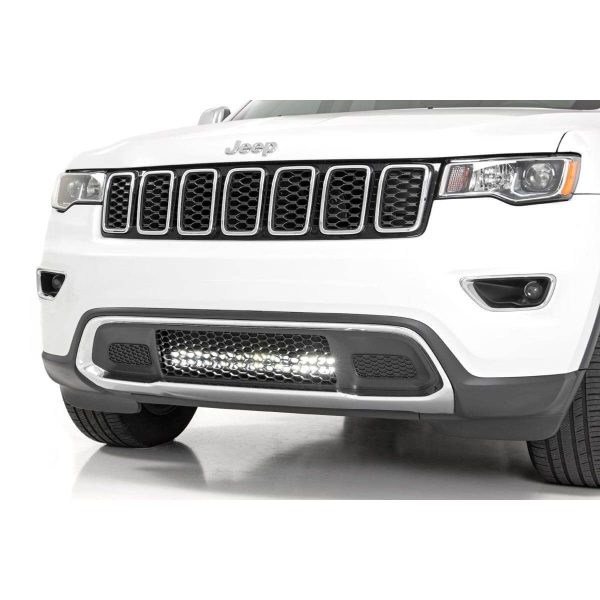 LED Light Kit - Bumper Mount - 20" Chrome Dual Row - White DRL - Jeep Grand Cherokee WK2 (11-20)