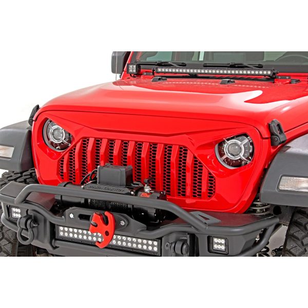 Rough Country Headlights - DRL Halo LED - 9 in - Jeep Gladiator JT Wrangler 4xe Wrangler JL (18-23)