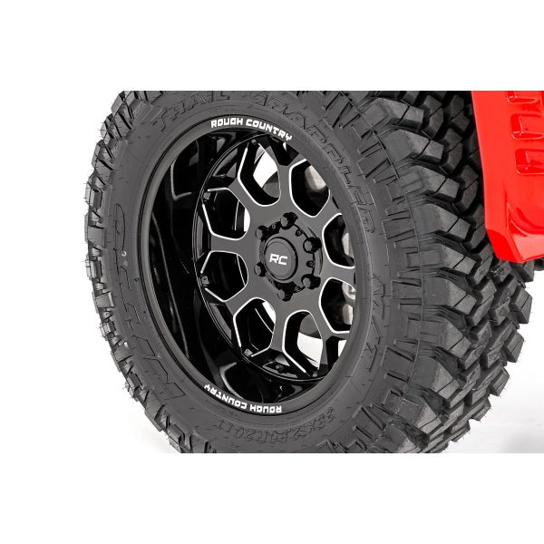 Rough Country Rough Country 96 Series Wheel - One-Piece - Gloss Black - 20x10 - 5x4.5 - -19mm