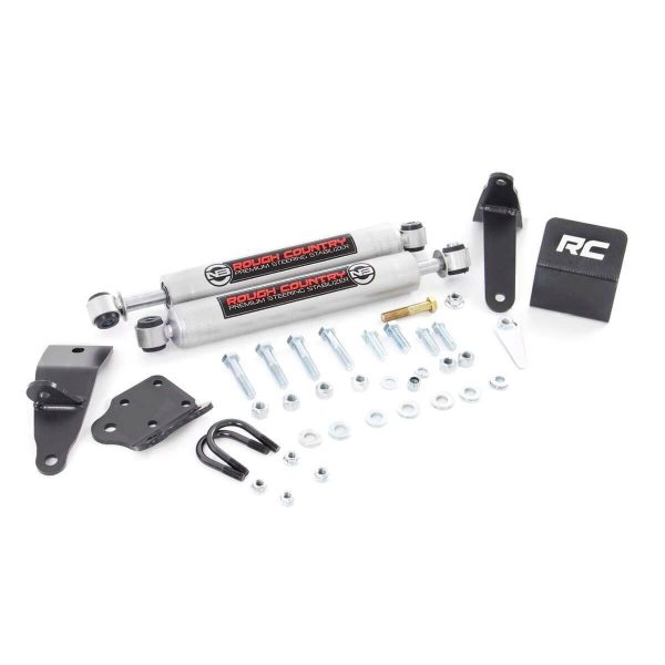 Rough Country N3 Steering Stabilizer - Dual - 2-8 Inch Lift - Ram 2500 (10-13) 3500 (10-12)