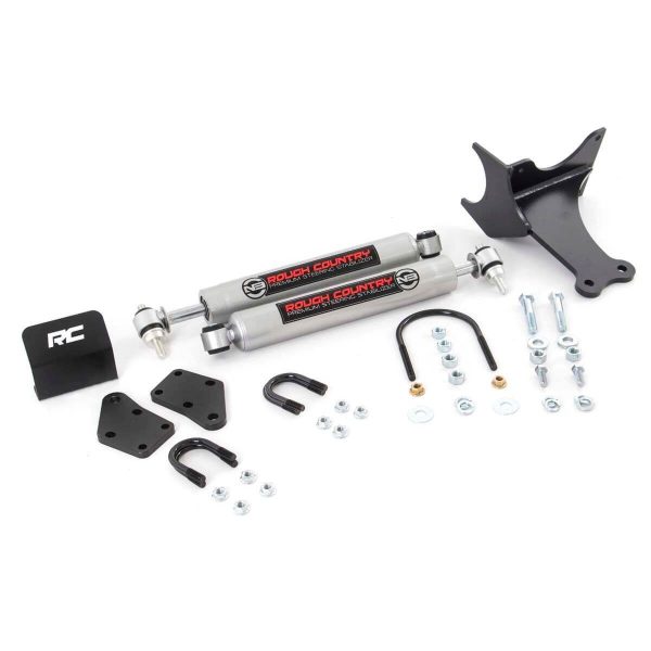 Rough Country N3 Steering Stabilizer - Dual - 2-8 Inch Lift - Ford Super Duty (05-22)