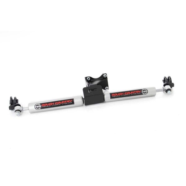 Rough Country N3 Steering Stabilizer - Dual - 2-8 Inch Lift - Jeep Wrangler JK (07-18)