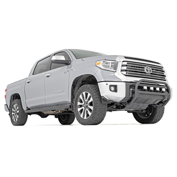 Rough Country Oval Nerf Step - Crew Cab - Black - Toyota Tundra 2WD 4WD (07-21)