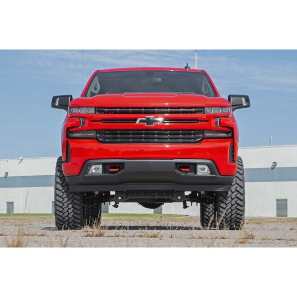 Rough Country Tow Hooks - Forged - Red - Chevy Silverado 1500 2WD 4WD (2019-2022)