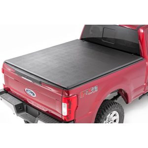 Rough Country Bed Cover - Tri Fold - Soft - 6'10 in Bed - Ford Super Duty (17-22)