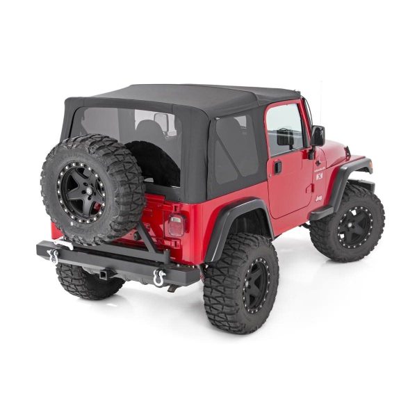 Rough Country Soft Top - Replacement - Black - Half Doors - Jeep Wrangler YJ (87-95)