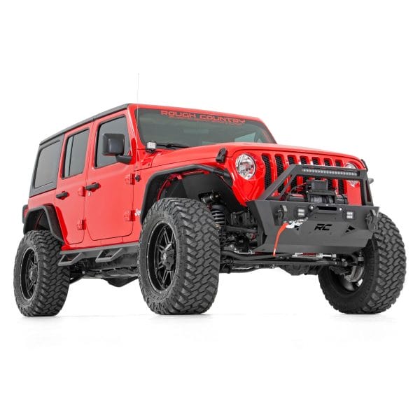 Rough Country Front Bumper - Stubby - Trail - Jeep Gladiator JT Wrangler 4xe Wrangler JK Wrangler JL