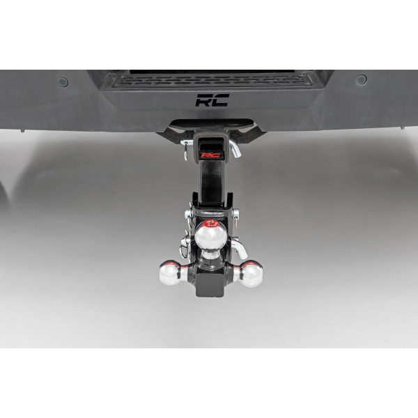 Rough Country Adjustable Trailer Hitch - 6 Inch Drop - Multi-Ball Mount - Fits 2 Inch Receiver