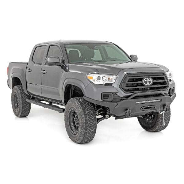 Rough Country Oval Nerf Step - Double Cab - Black - Toyota Tacoma 2WD 4WD (05-23)