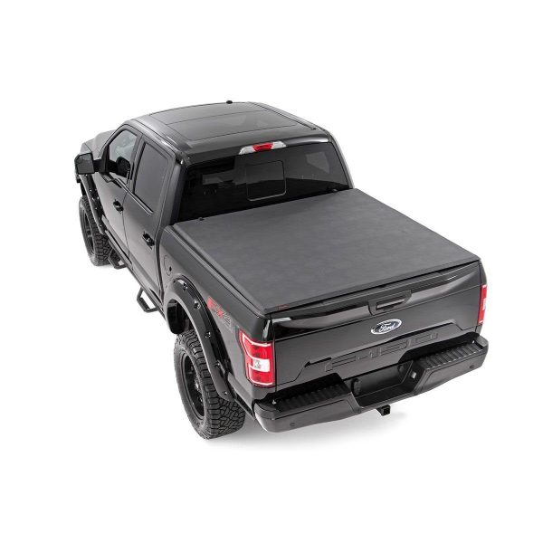 Rough Country Bed Cover - Tri Fold - Soft - 5'7 in Bed - Ford F-150 2WD 4WD (15-20)