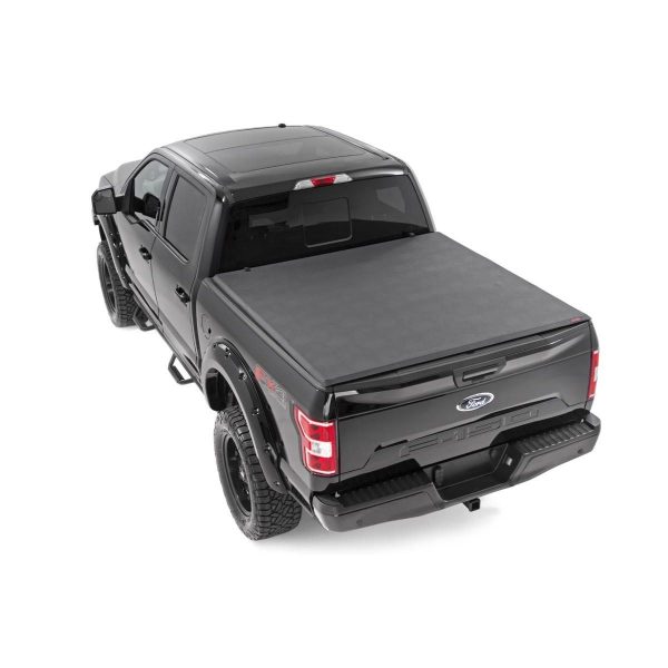 Rough Country Bed Cover - Tri Fold - Soft - 5'7 in Bed - Ford F-150 (21-23) F-150 Lightning (2022)