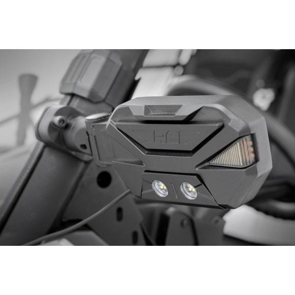 Rough Country UTV Aluminum Side Mirrors w Turn Signal (Pro-Fit Cages - Universal)