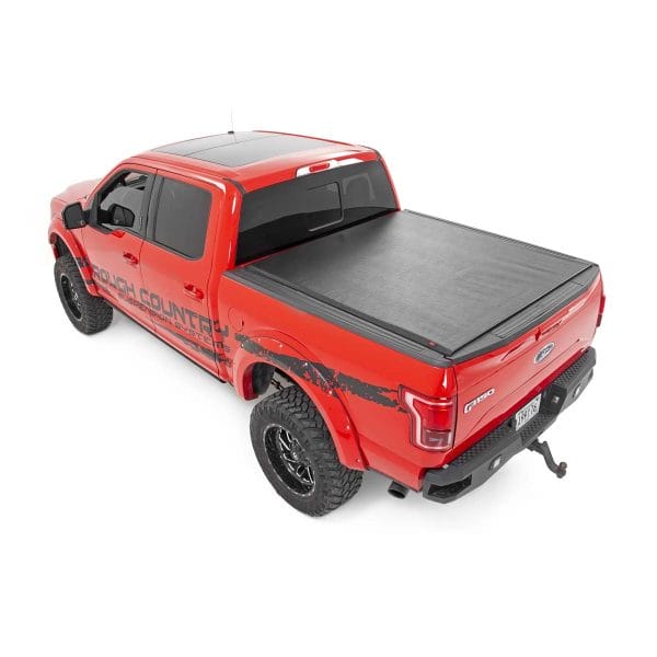 Rough Country Soft Roll Up Bed Cover - 5'7 in Bed - Ford F-150 (15-23) F-150 Lightning (2022)