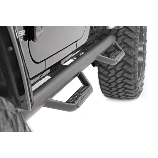 Rough Country Nerf Steps - Wheel to Wheel - 4 Door - Jeep Wrangler JK (07-18)