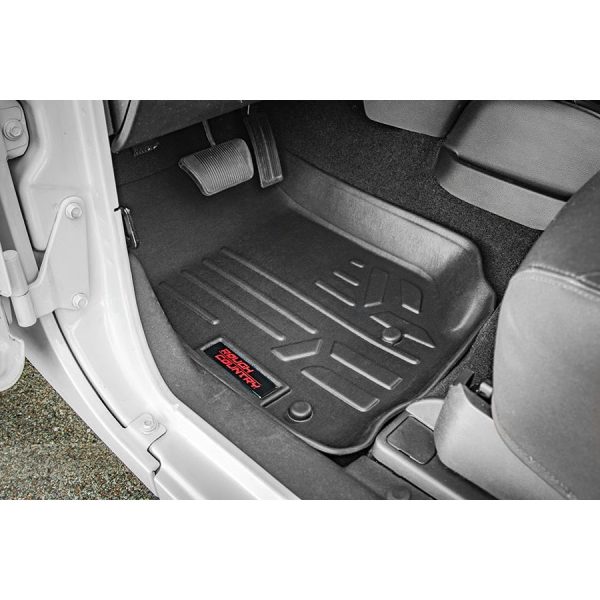 Rough Country Floor Mats - Front - Jeep Wrangler JK (2007-2013)