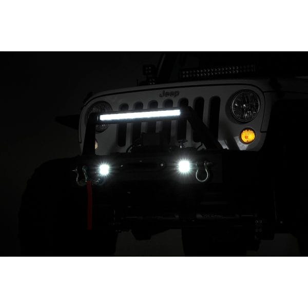 FR Bumper - Stubby - Hoop - BLK LED - Jeep Gladiator JT Wrangler JK & JL