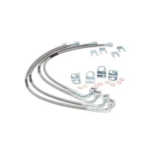 Rough Country Brake Lines - Stainless - FR & RR - 4-6 Inch Lift - Jeep Wrangler JK (07-18)