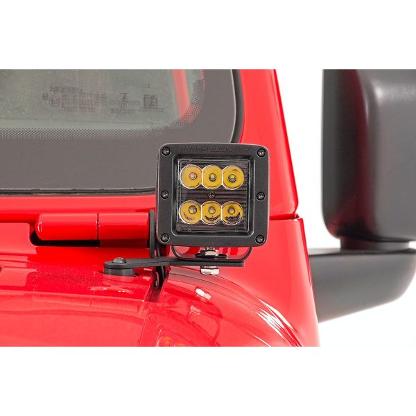 Jeep 2-inch LED Lower Windshield Kit (18-21 Wrangler JL, 20-21 Gladiator JT - Black-Series w White DRL)