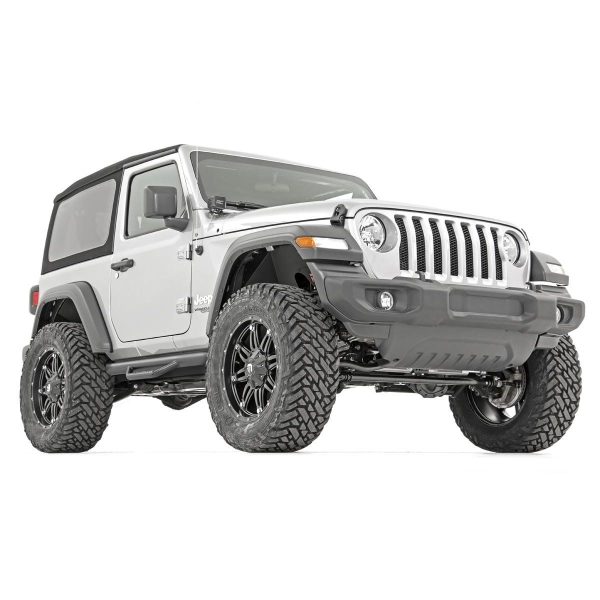 Rough Country Nerf Steps - Full Length - 2 Door - Jeep Wrangler JL 4WD (18-23)