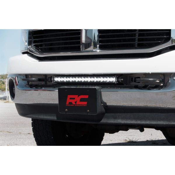 LED Light Kit - Bumper Mount - 20" Black Single Row - White DRL - Ram 2500 3500 (10-18)