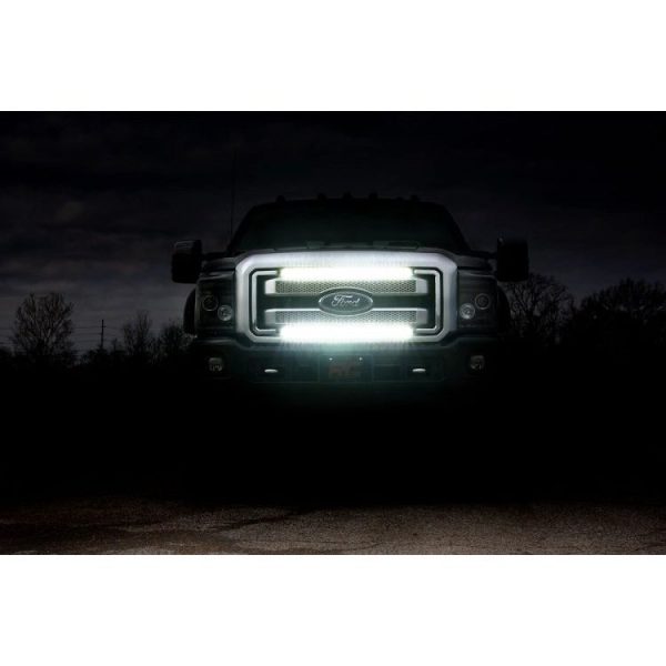 LED Light Kit - Grill Mount - 30" Chrome Single Row - Ford F-250 F-350 Super Duty (11-16)