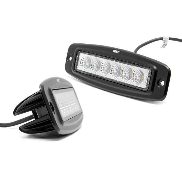 Rough Country Chrome Series LED Light Pair - 6 Inch - Flush Mount