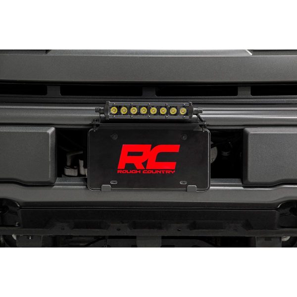 Rough Country LED Light - License Plate Mount - 8 in Single Row Black Series