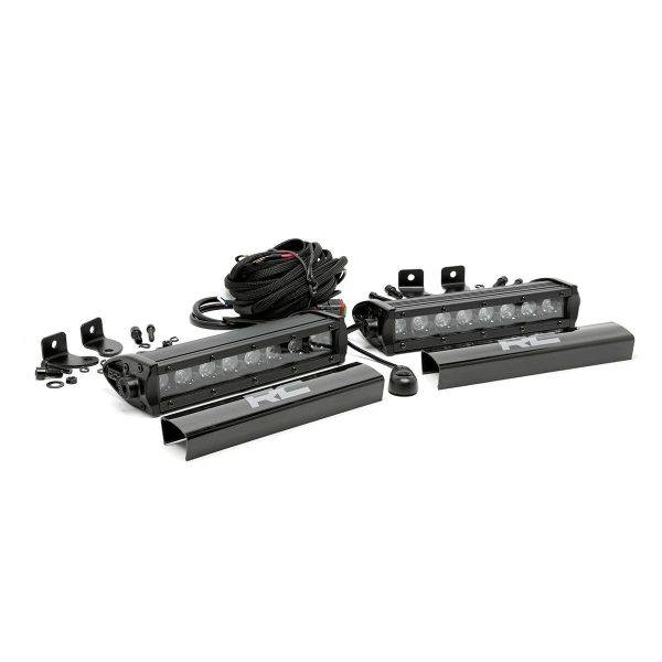 Rough Country Black Series LED Light Bar - 8 Inch - Single Row Pair