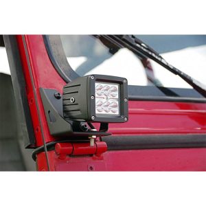 Rough Country LED Light Mount - Lower Windshield - Pod Pair - Jeep Wrangler YJ (87-95)