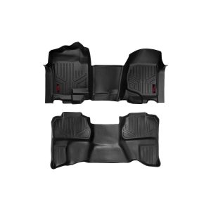 Rough Country Floor Mats - FR & RR - OV Hump - Ext Cb - Chevy GMC 1500 2500HD (07-14)