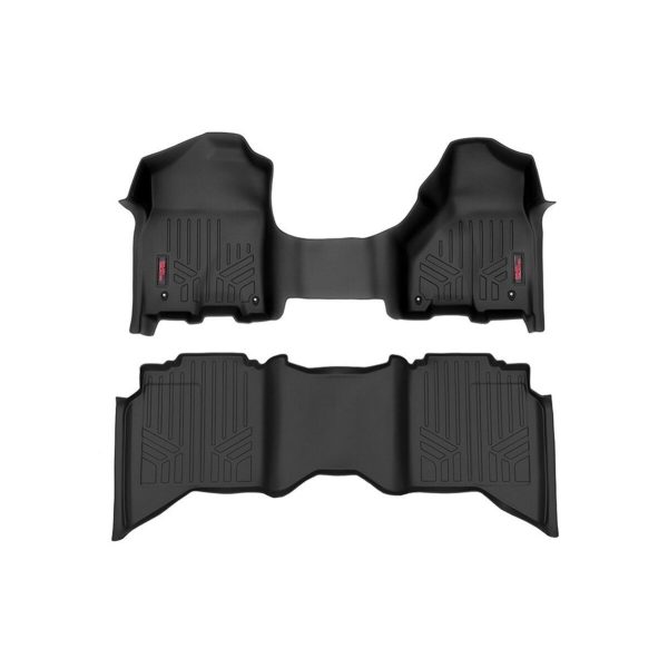 Rough Country Floor Mats - FR & RR - Crew Mega Cab - Ram 1500 2WD 4WD (2012-2018 & Classic)