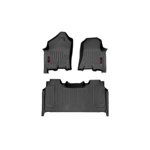 Rough Country Floor Mats - FR & RR - RR Storage- Crew - Ram 1500 (19-23) 1500 TRX (21-23)