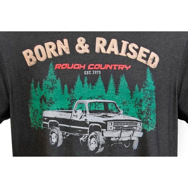 Rough Country T-Shirt - Born & Raised - Black - SM